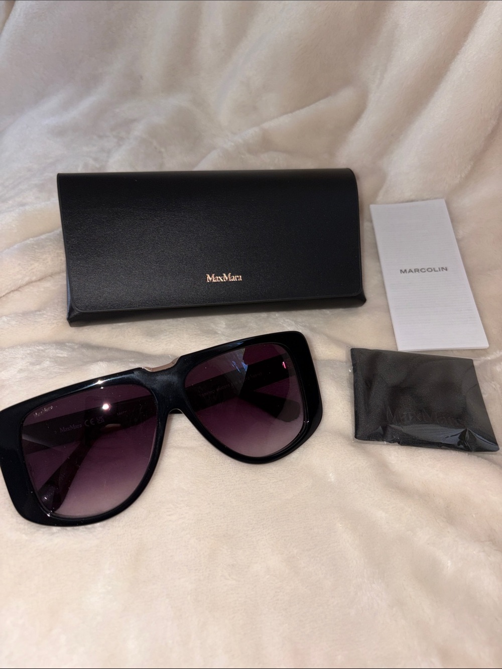 MaxMara Black Sunglasses with Purple Gradient Lenses